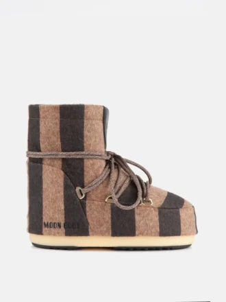 Jacquemus + Moon Boot Icon Low Μπεζ Ριγέ Μπότες από Φελτ