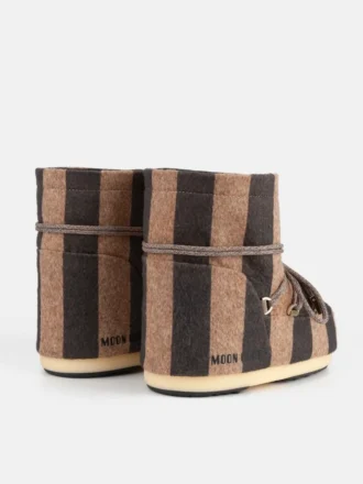 Jacquemus + Moon Boot Icon Low Μπεζ Ριγέ Μπότες από Φελτ