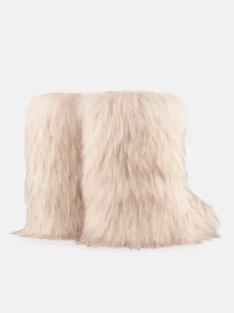 Jacquemus + Moon Boot Icon Yeti Mid Κρεμ Μπότες