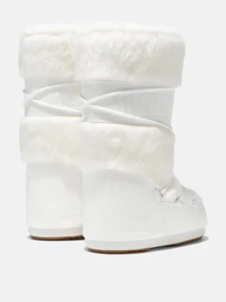 Λευκές μπότες Icon Faux Fur με συνθετική γούνα