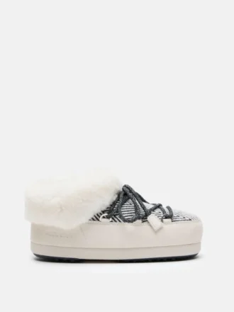Moon Boot X Guest in Residence Evx Chalet White Sand Mules από συνθετική γούνα