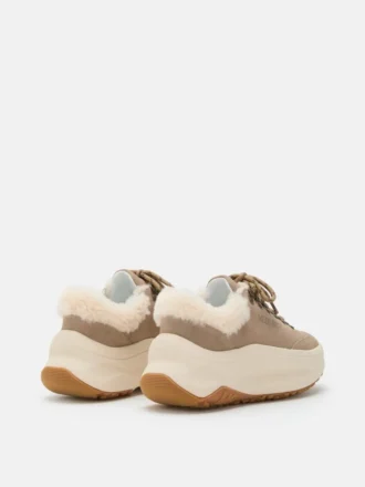 Moon247 City Μπεζ Sneakers από Δέρμα Προβάτου