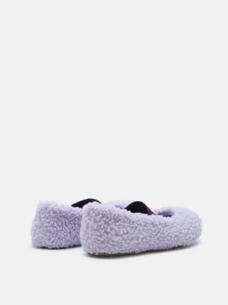 Μπαλαρίνες Shearling σε λιλά χρώμα