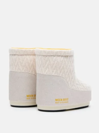 Μπότες Moon Boot X Guest in Residence Icon Low No Lace White Sand Knit Boots