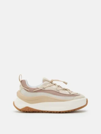 Πάνινα Sneakers Moon247 Xlace σε χρώμα υπόλευκο και γκρι-καφέ