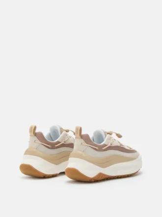 Πάνινα Sneakers Moon247 Xlace σε χρώμα υπόλευκο και γκρι-καφέ