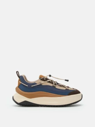 Πάνινα Sneakers Moon247 Xlace σε μπλε και καφέ Πάνινα Sneakers Moon247 Xlace σε μπλε και καφέ