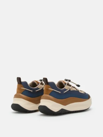 Πάνινα Sneakers Moon247 Xlace σε μπλε και καφέ Πάνινα Sneakers Moon247 Xlace σε μπλε και καφέ