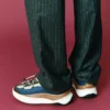 Πάνινα Sneakers Moon247 Xlace σε μπλε και καφέ Πάνινα Sneakers Moon247 Xlace σε μπλε και καφέ